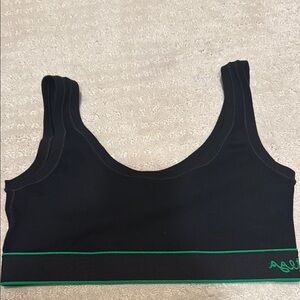 Bottega Veneta Black and Green Sports Bra
